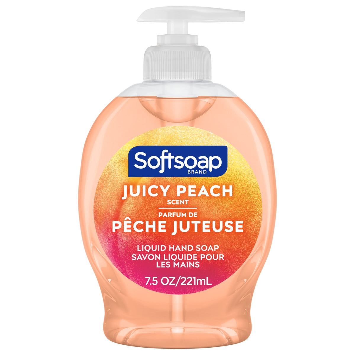 Softsoap Liquid Hand Soap, Kitchen and Bathroom Hand Soap, Juicy Peach, 7.5 Fluid Ounce Bottle