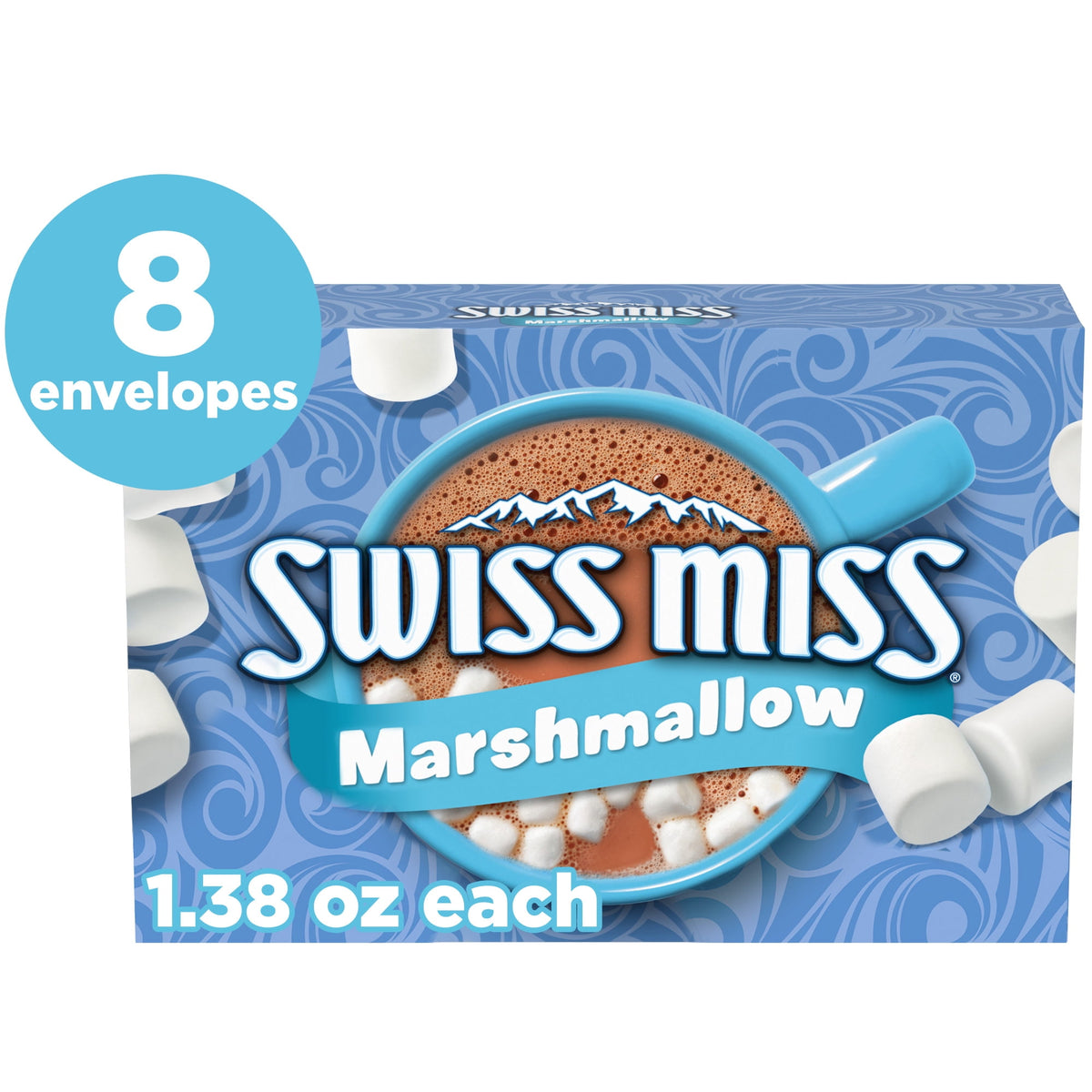 Swiss Miss Chocolate Hot Cocoa Mix With Marshmallows, 1.38 oz., 8-Count Envelopes