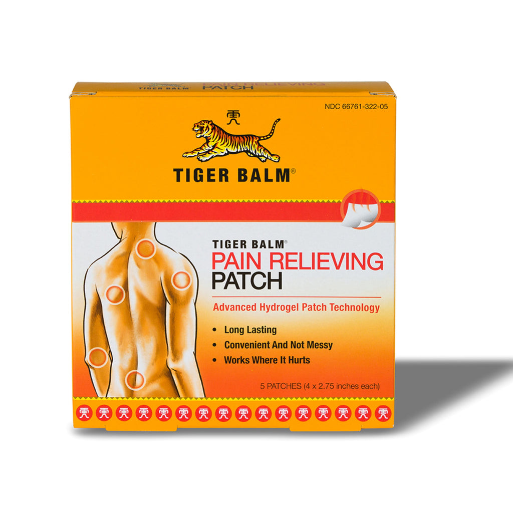 Tiger Balm Pain Relieving Patch, 5 Count, Relieves Backaches, Strains, Sore Muscles, and Sprains