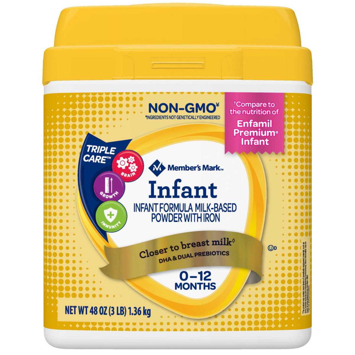 Member's Mark Infant Formula Milk-Based Powder with Iron, 48 oz