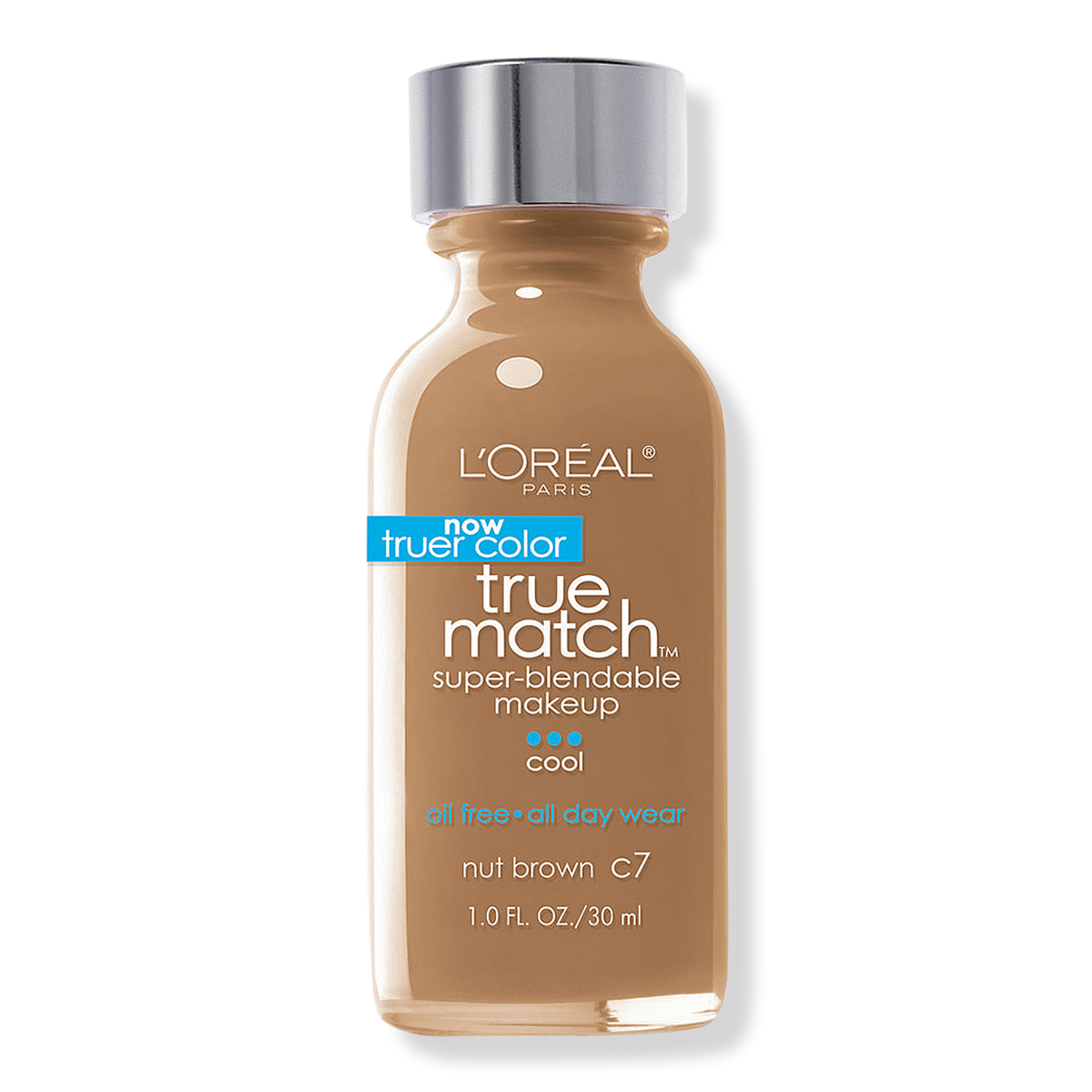 L'Oréal True Match Super-Blendable Foundation Make-up, C7 Nut Brown, 1 oz