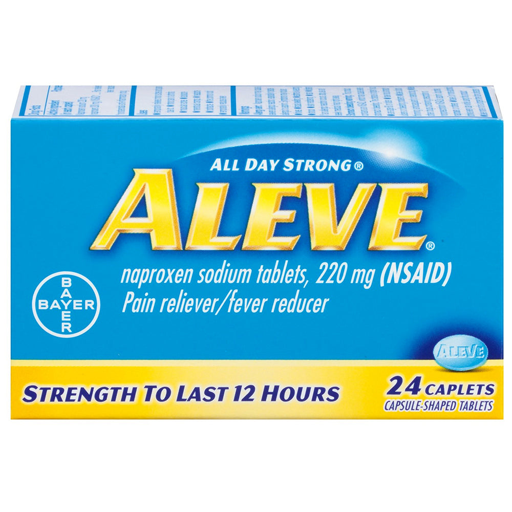 Aleve All Day Strong Pain Reliever, Fever Reducer, Caplets, 24 ea
