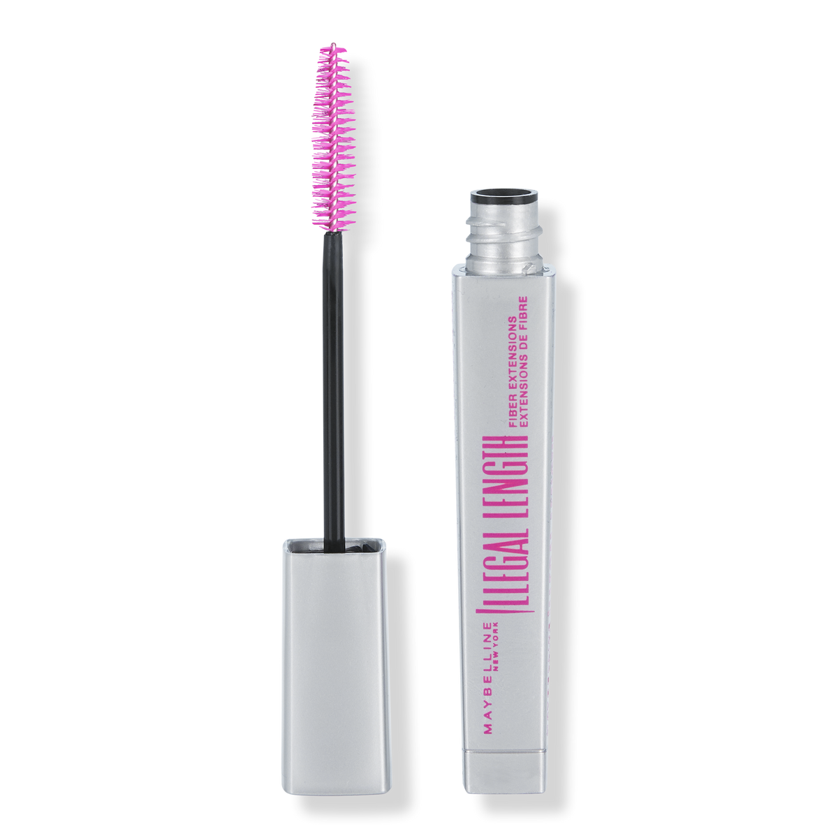 Maybelline Illegal Length Fiber Extensions Mascara, Blackest Black, 0.22 oz