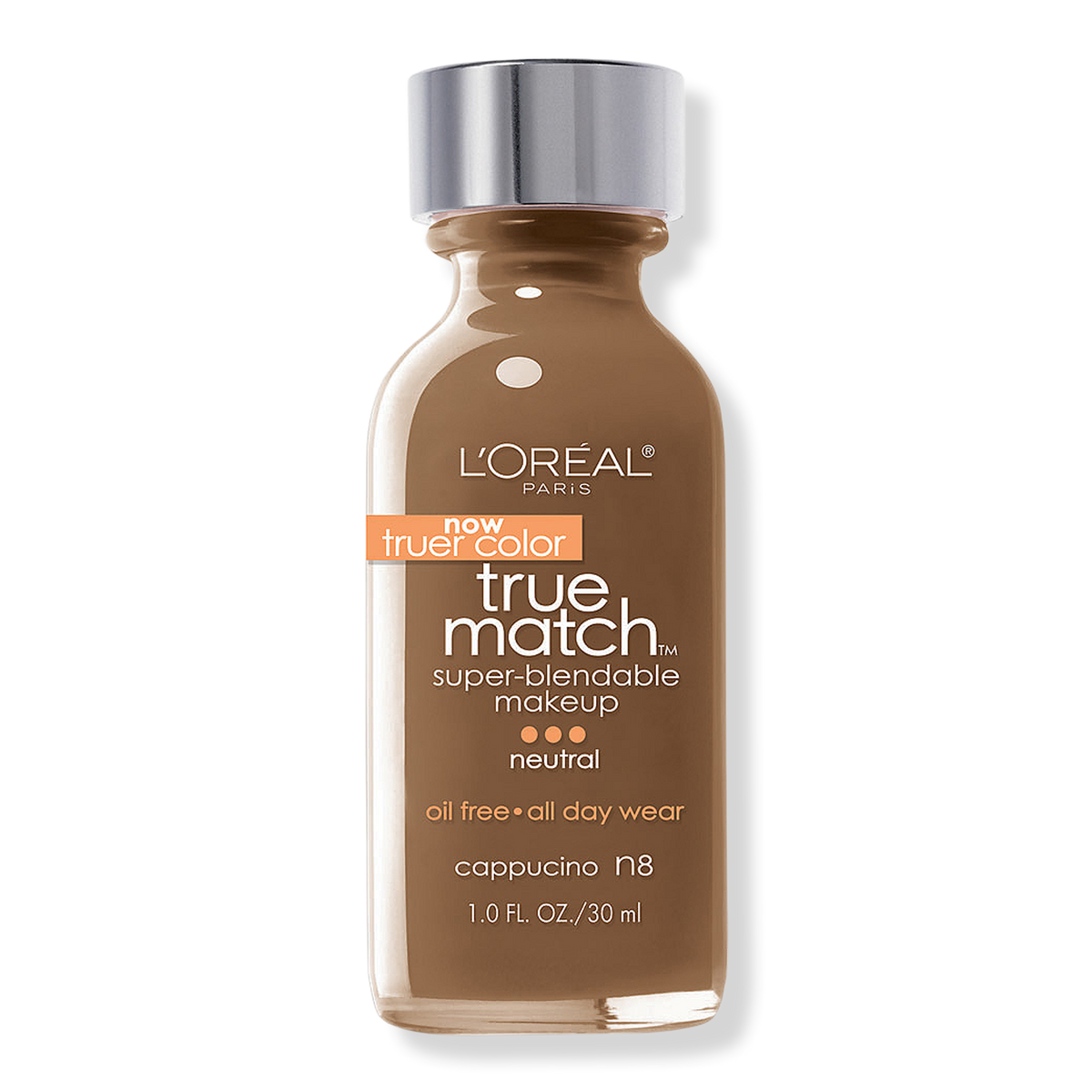 L'Oréal True Match Super-Blendable Make-up Foundation, N8 Cappuccino, 1 oz