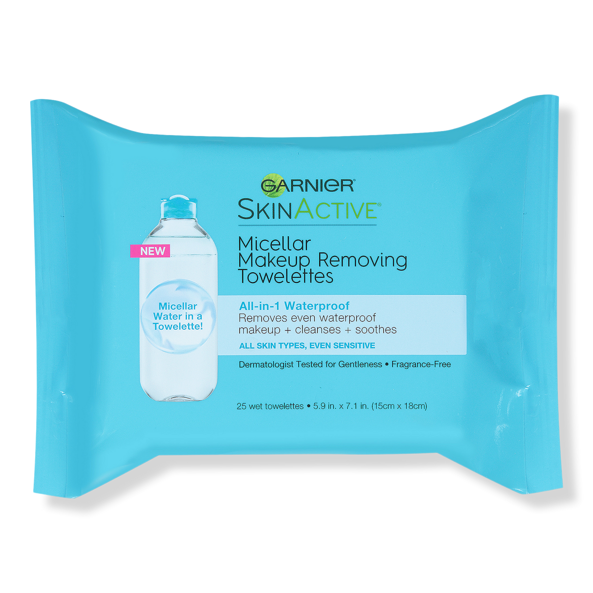 Garnier SkinActive Micellar Waterproof Makeup Removing Towelettes, 25 ea