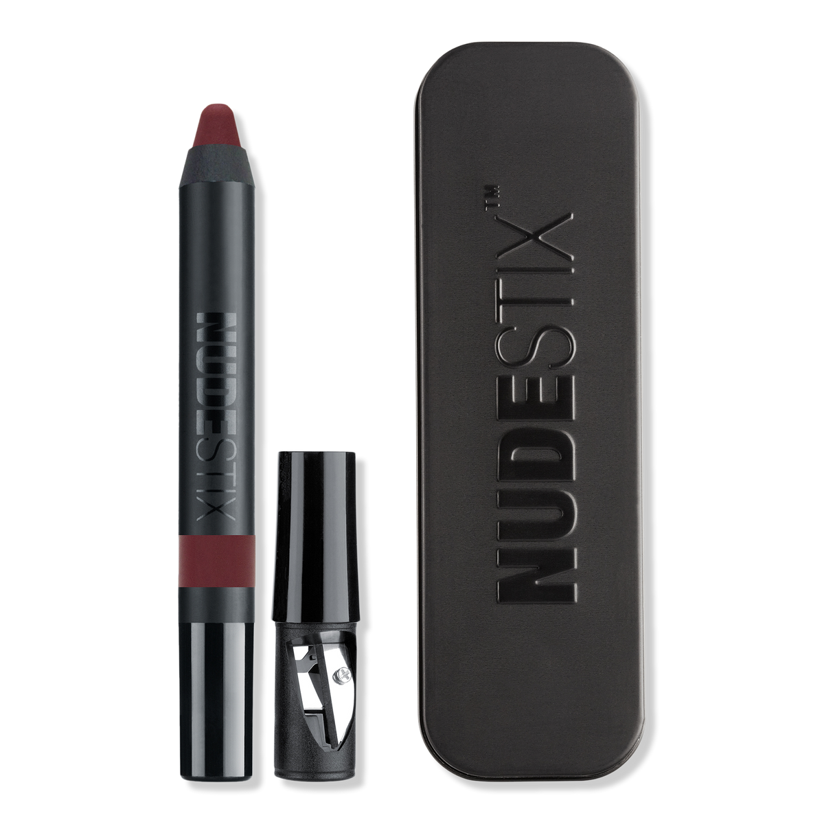 NUDESTIX Intense Matte Lip + Cheek Pencil, Raven, 0.1 oz