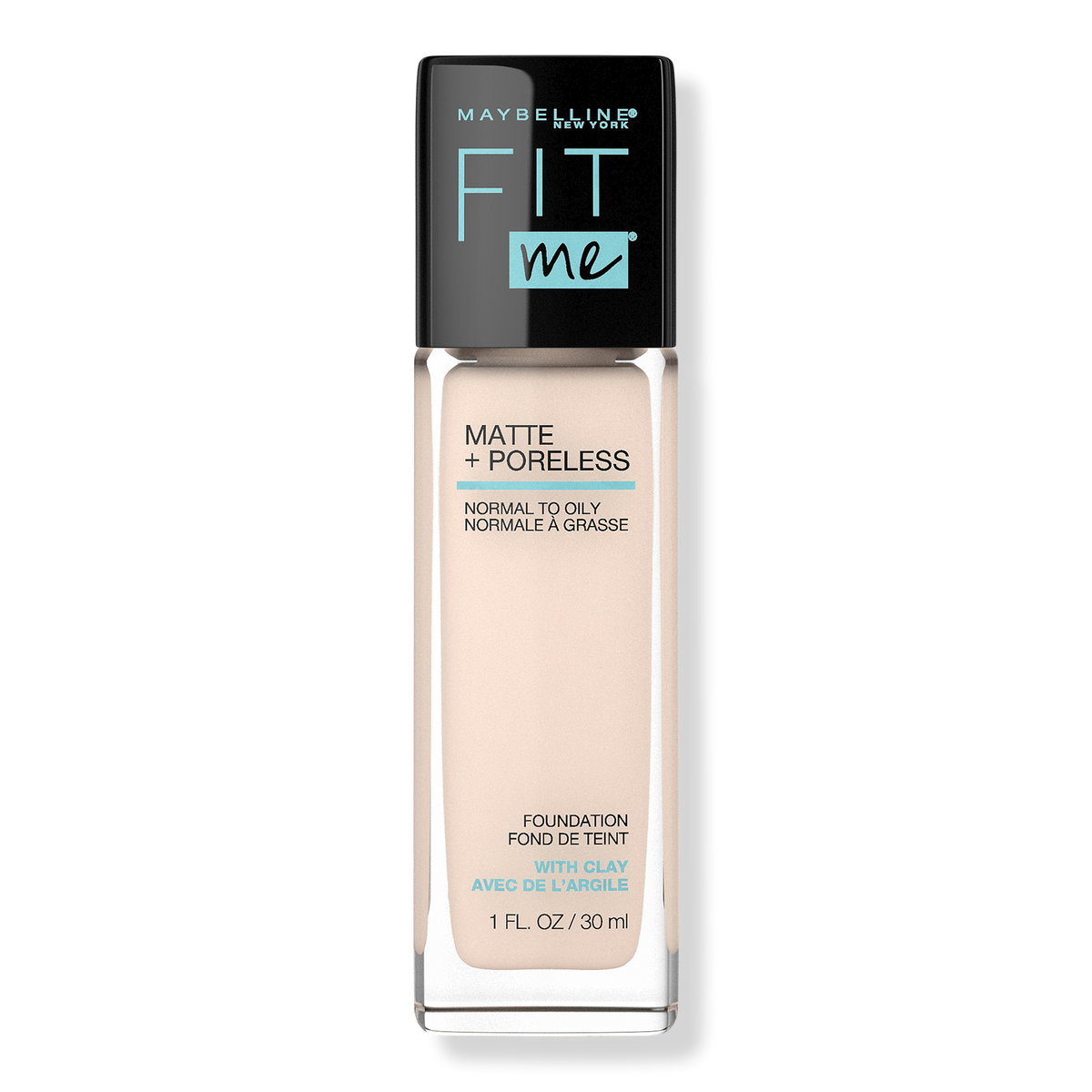 Maybelline Fit Me Matte + Poreless Liquid Foundation, Fair Ivory 105, 1 oz