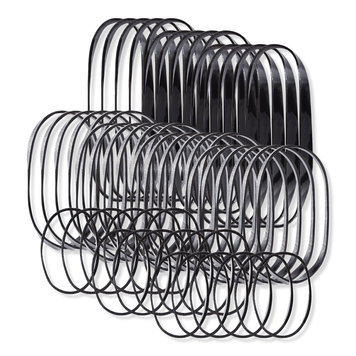 Kitsch Black No-Snag Elastics Haargummis, 100 Stk.