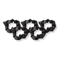 Kitsch Black Satin Sleep Scrunchies, 5 ea