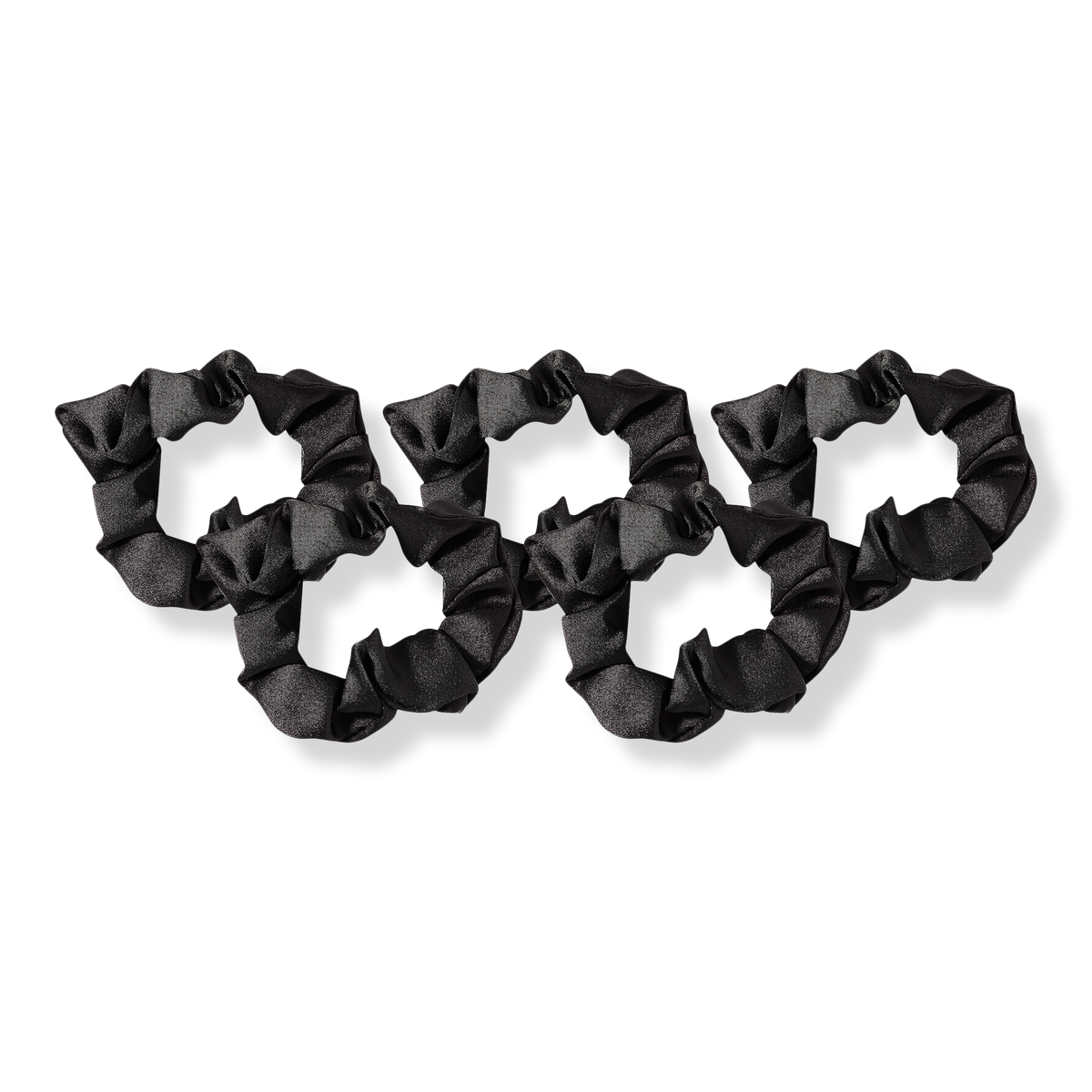 Kitsch Black Satin Sleep Scrunchies, 5 ea