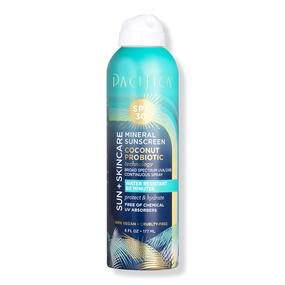 Pacifica Sun + Skincare Mineral Sunscreen Coconut Probiotic, SPF 30, 6 oz