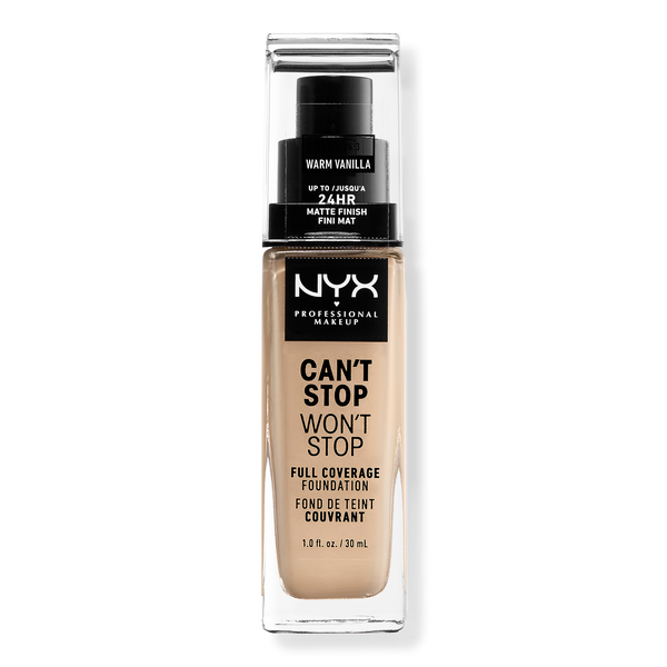 NYX Professional Makeup Can't Stop Won't Stop Foundation, Warm Vanilla, 1 oz