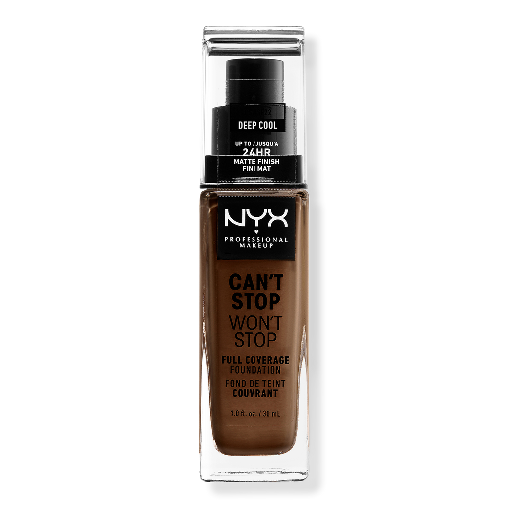 NYX Professional Makeup Can't Stop Won't Stop Foundation, Deep Cool, 1 oz