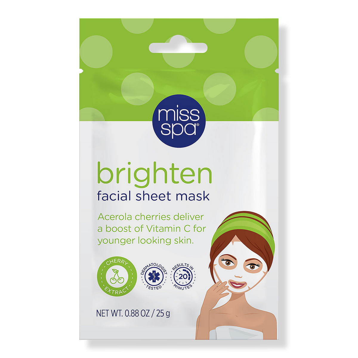 Miss Spa Brighten Facial Sheet Mask, 1 ct