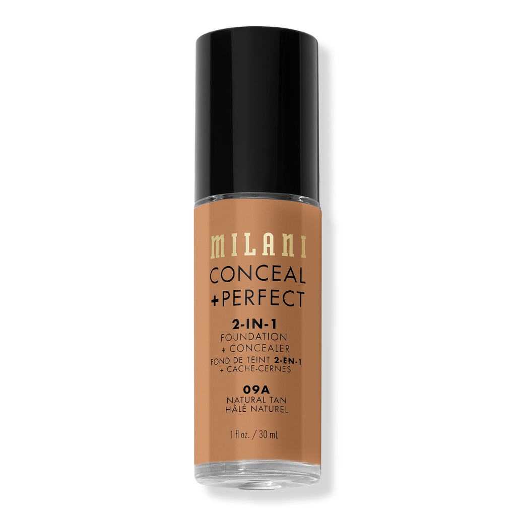 Milani Conceal + Perfect 2-in-1 Foundation + Concealer, Natural Tan, 1 oz