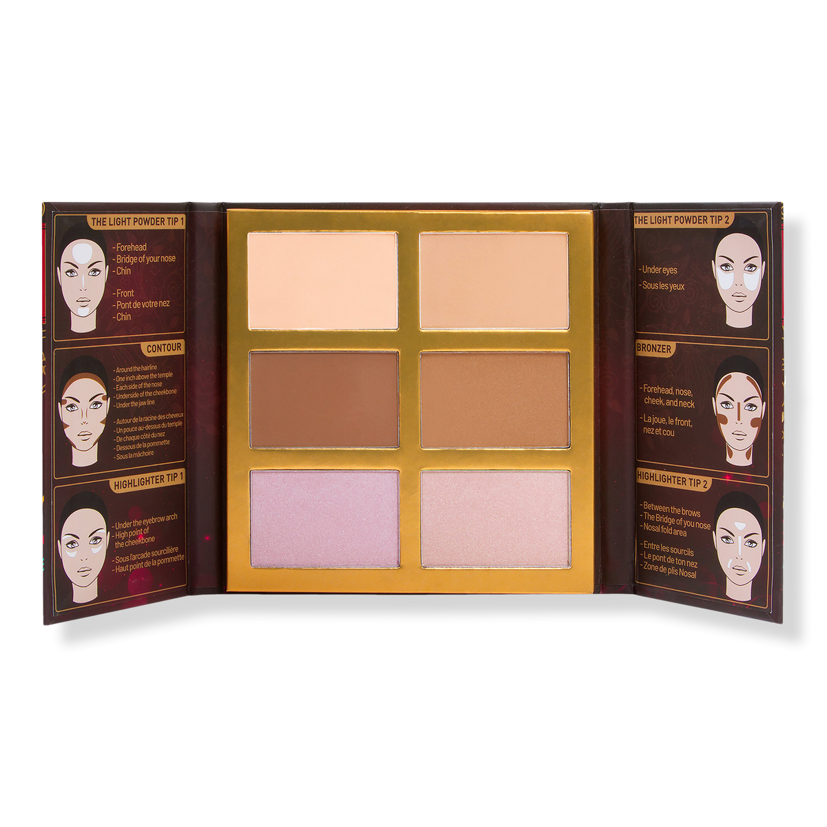 J.Cat Beauty Symphony Face Obsession Contour- und Highlight-Palette, Light-Medium, 0.97 oz