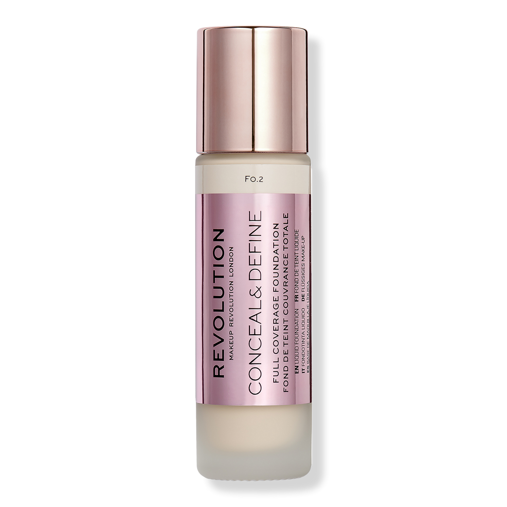 Makeup Revolution Conceal & Define Full Coverage Foundation, F0.2, 0.8 oz