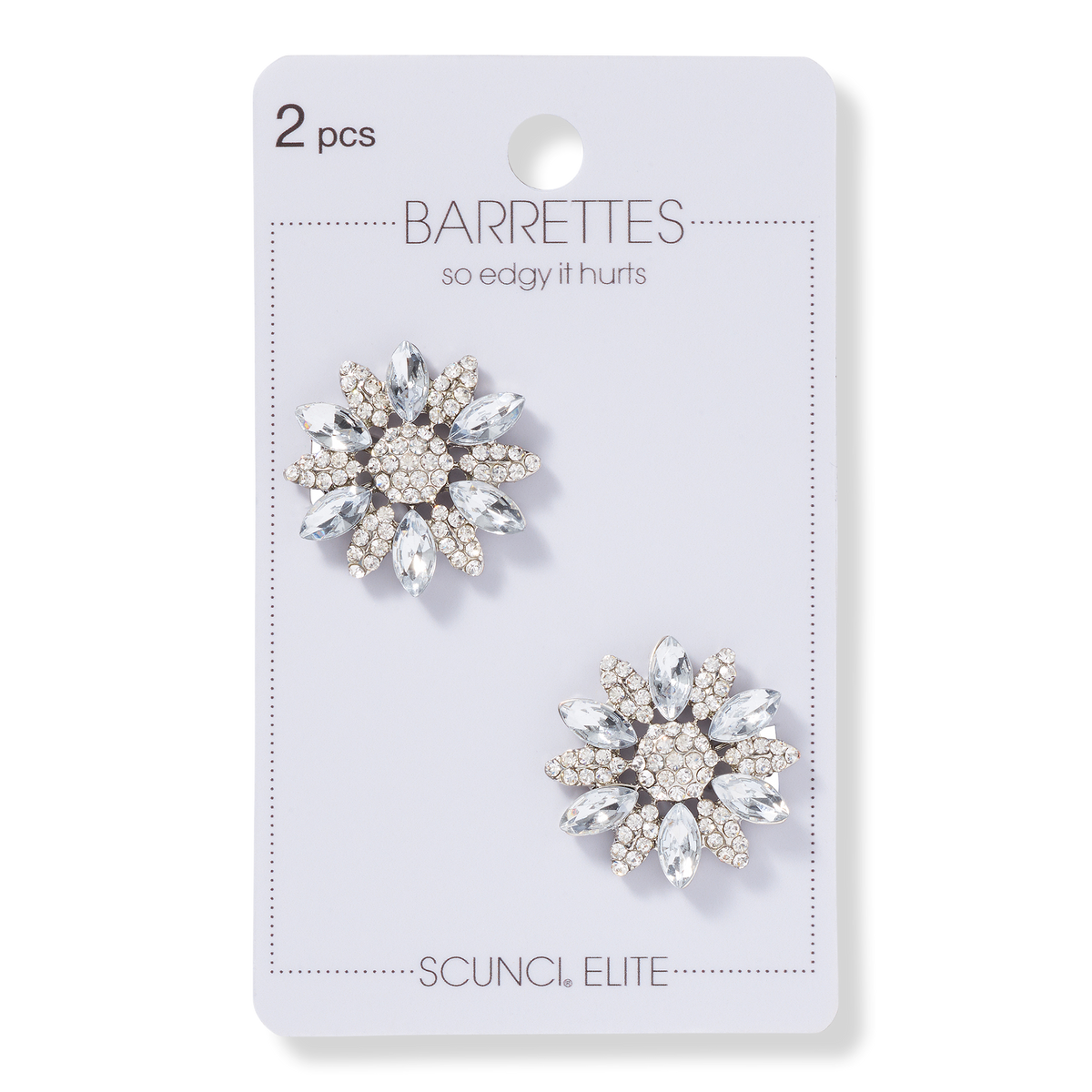 Scünci Crystal Stone Barrette Set, 2 ea