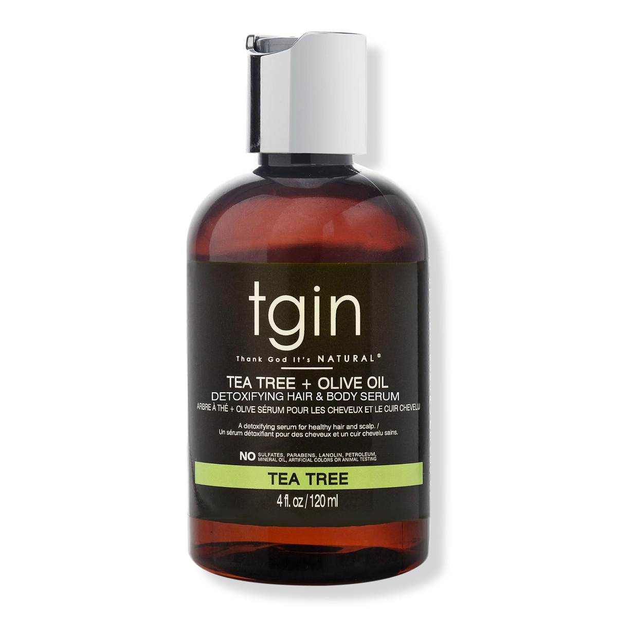 tgin Tea Tree + Olive Oil Detoxifying Hair & Body Serum, 4 oz