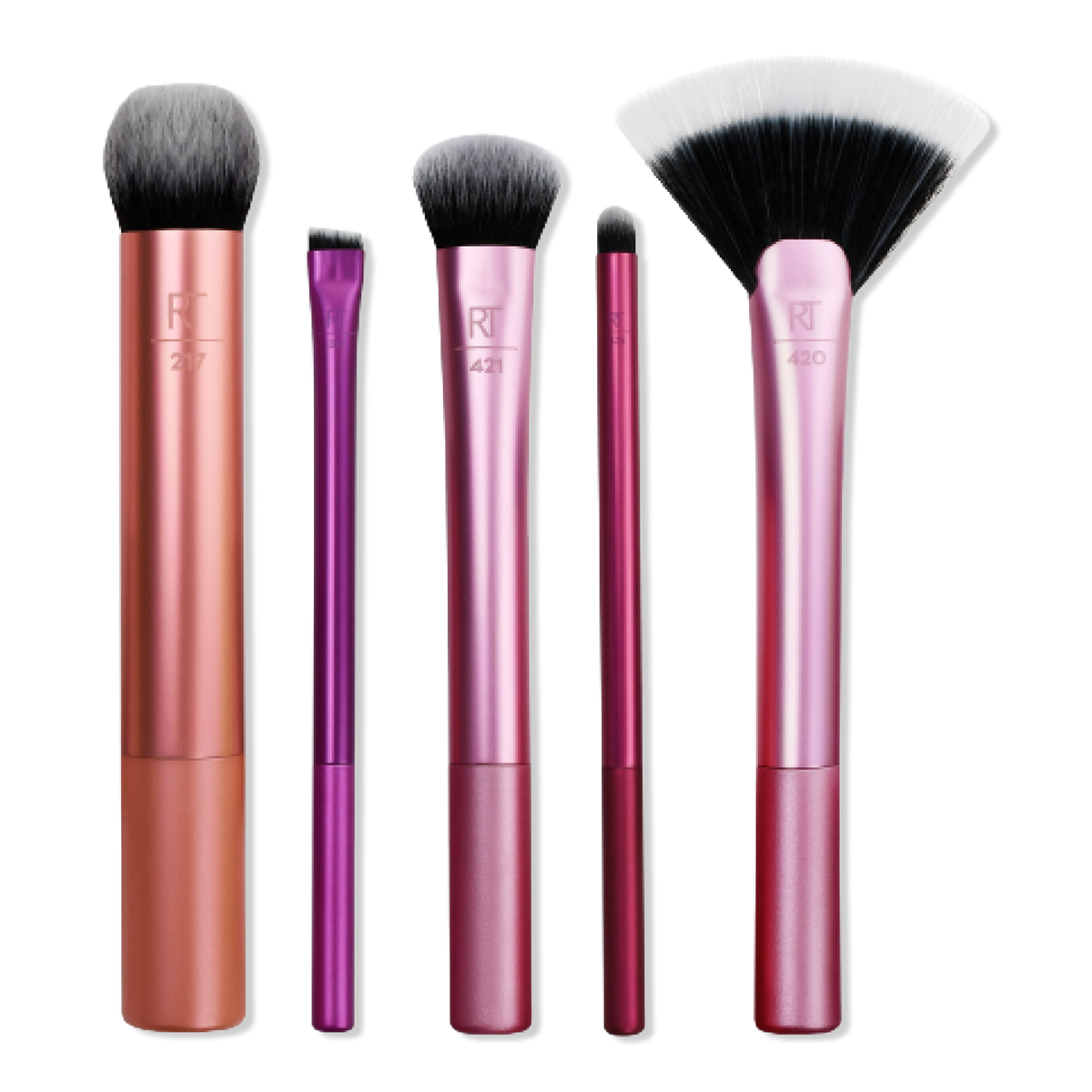 Real Techniques Artist Essentials Face, Eyes, and Lips Makeup Brush Set, 5 ea