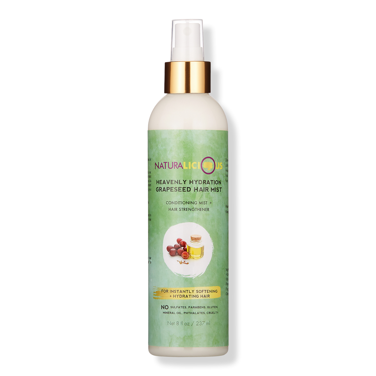 Naturalicious Heavenly Hydration Grapeseed Hair Mist, 8 oz