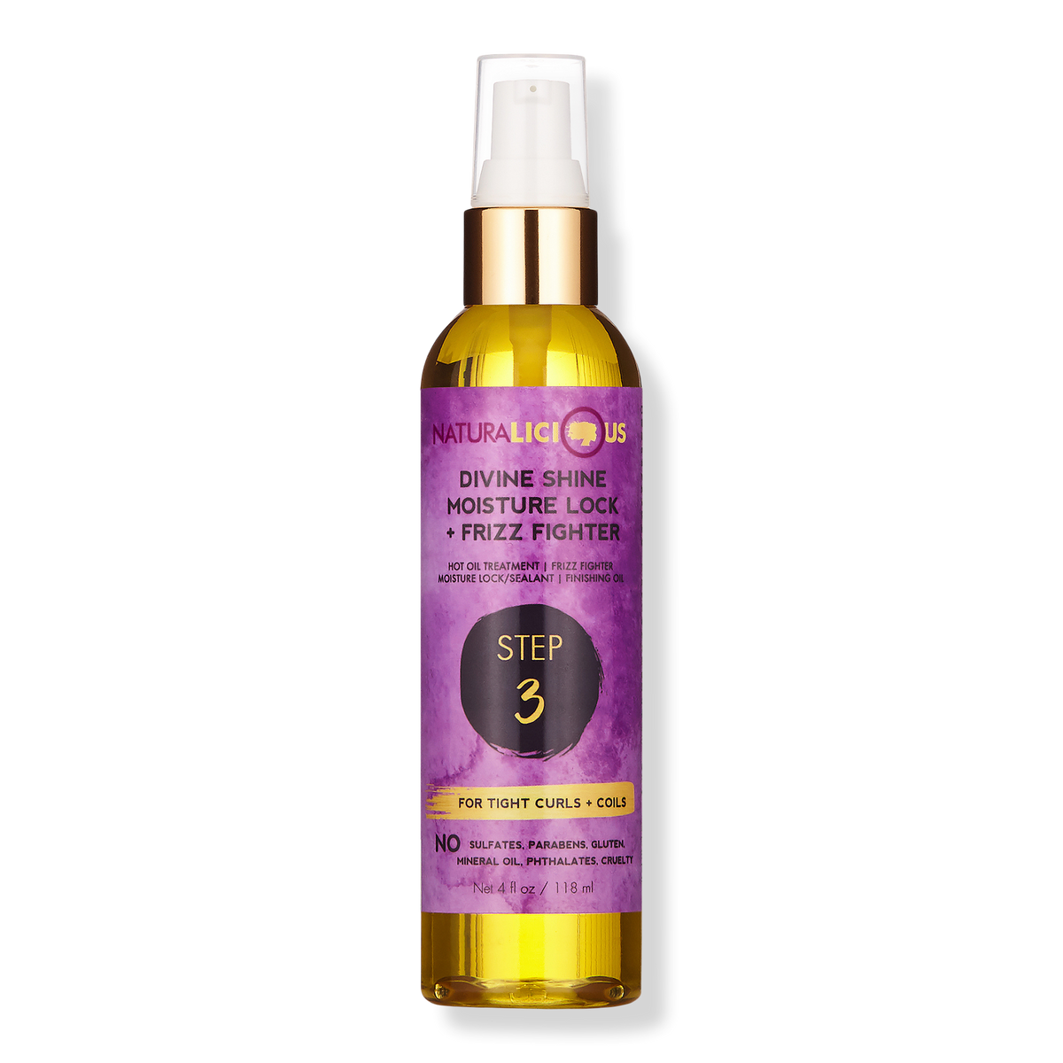Naturalicious Divine Shine Moisture Lock & Frizz Fighter, 4 oz