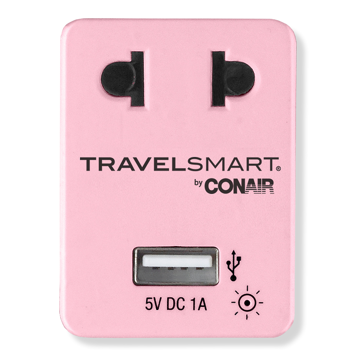 Conair Travelsmart Pink Adapter Plug with USB