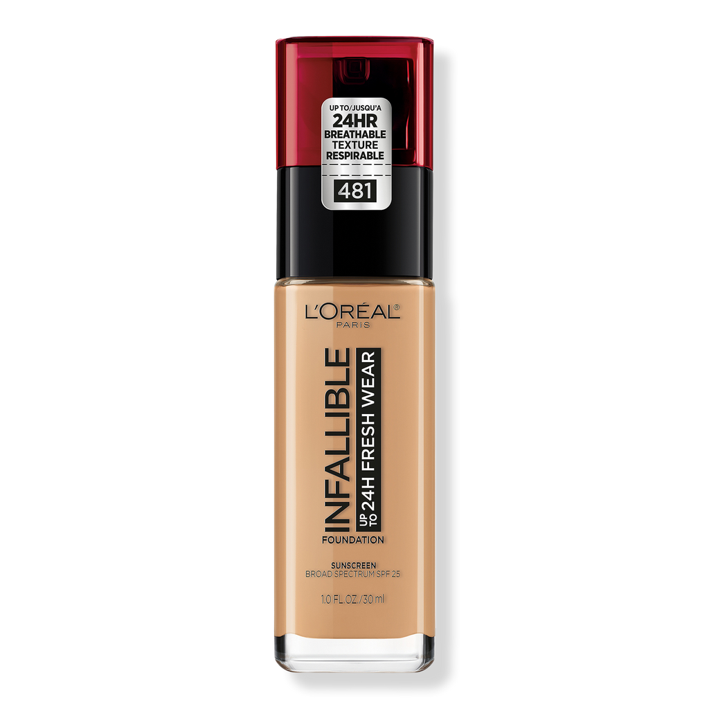 L'Oréal Infallible Fresh Wear 24HR Foundation, 481 Cool Sand, 1 oz