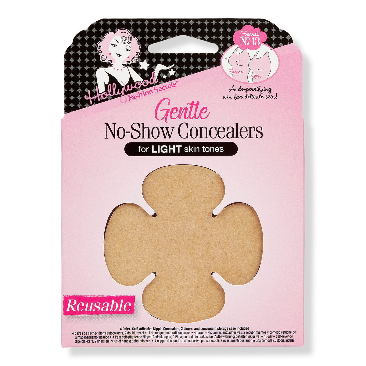 Hollywood Fashion Secrets Gentle No-Show Concealers, Light