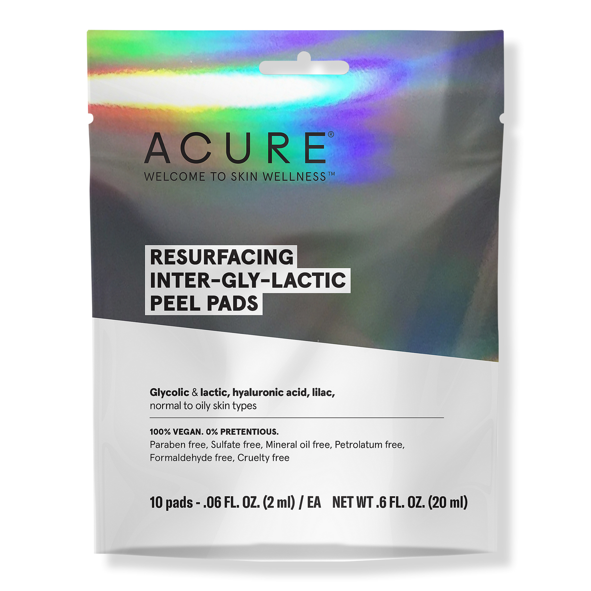 ACURE Resurfacing Inter-gly-lactic Peel Pads, 10 ea