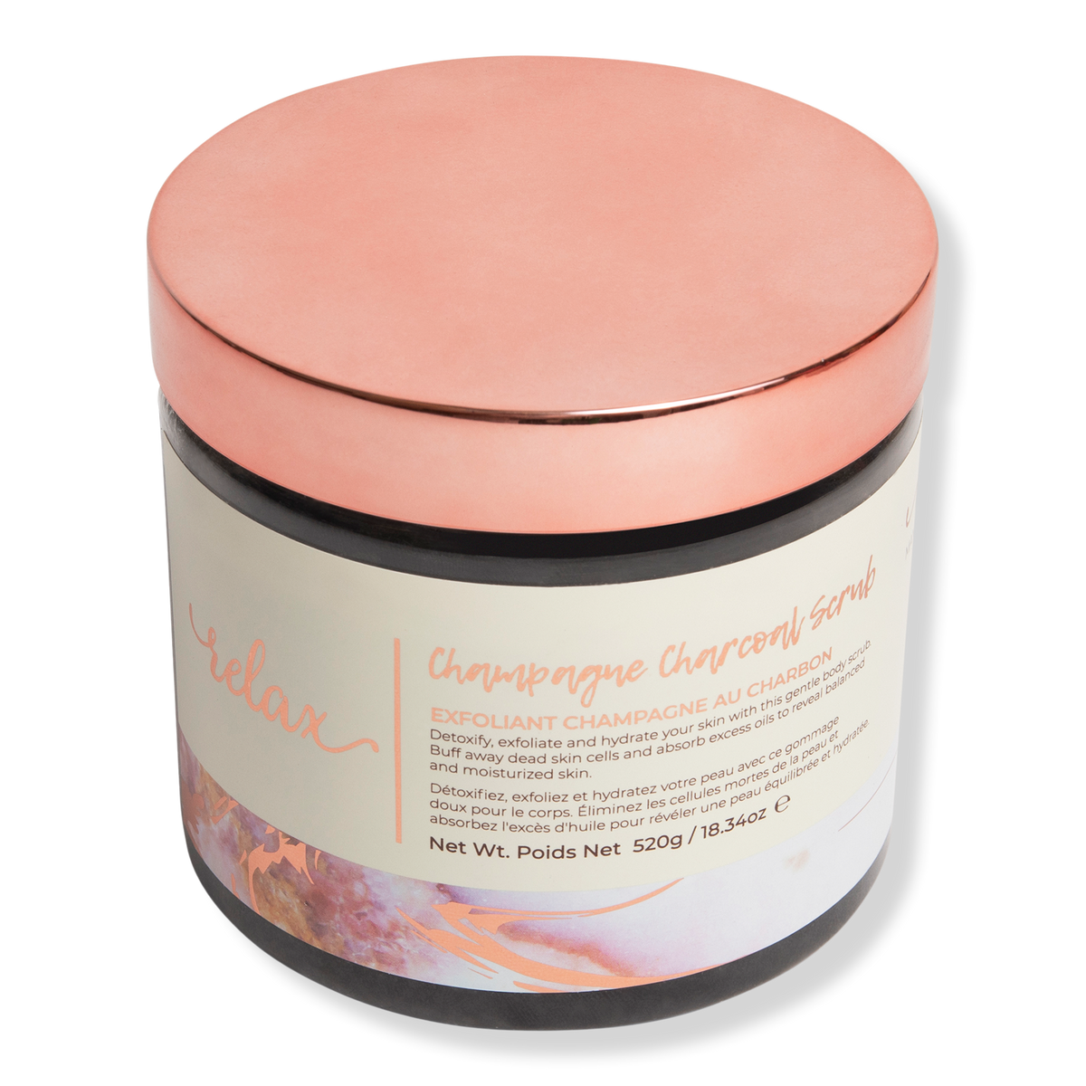MANNA KADAR BEAUTY Champagne Charcoal Scrub Körperpeeling, 18.3 oz