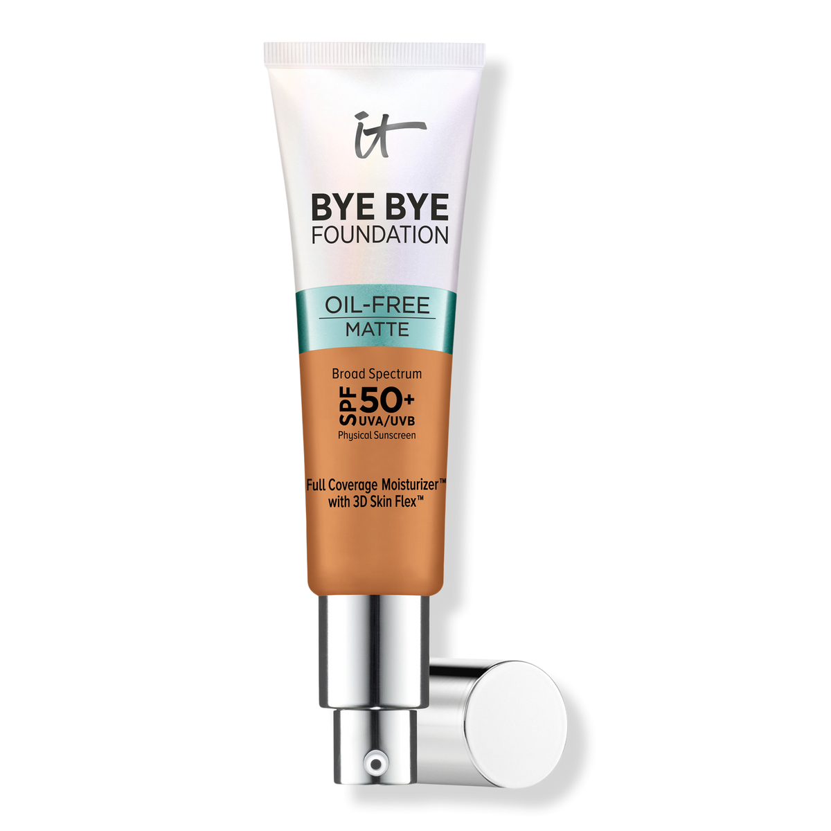 IT Cosmetics Bye Bye Foundation Oil-Free Matte Gesichtscreme mit voller Deckkraft und SPF 50+, Tan, 1 oz