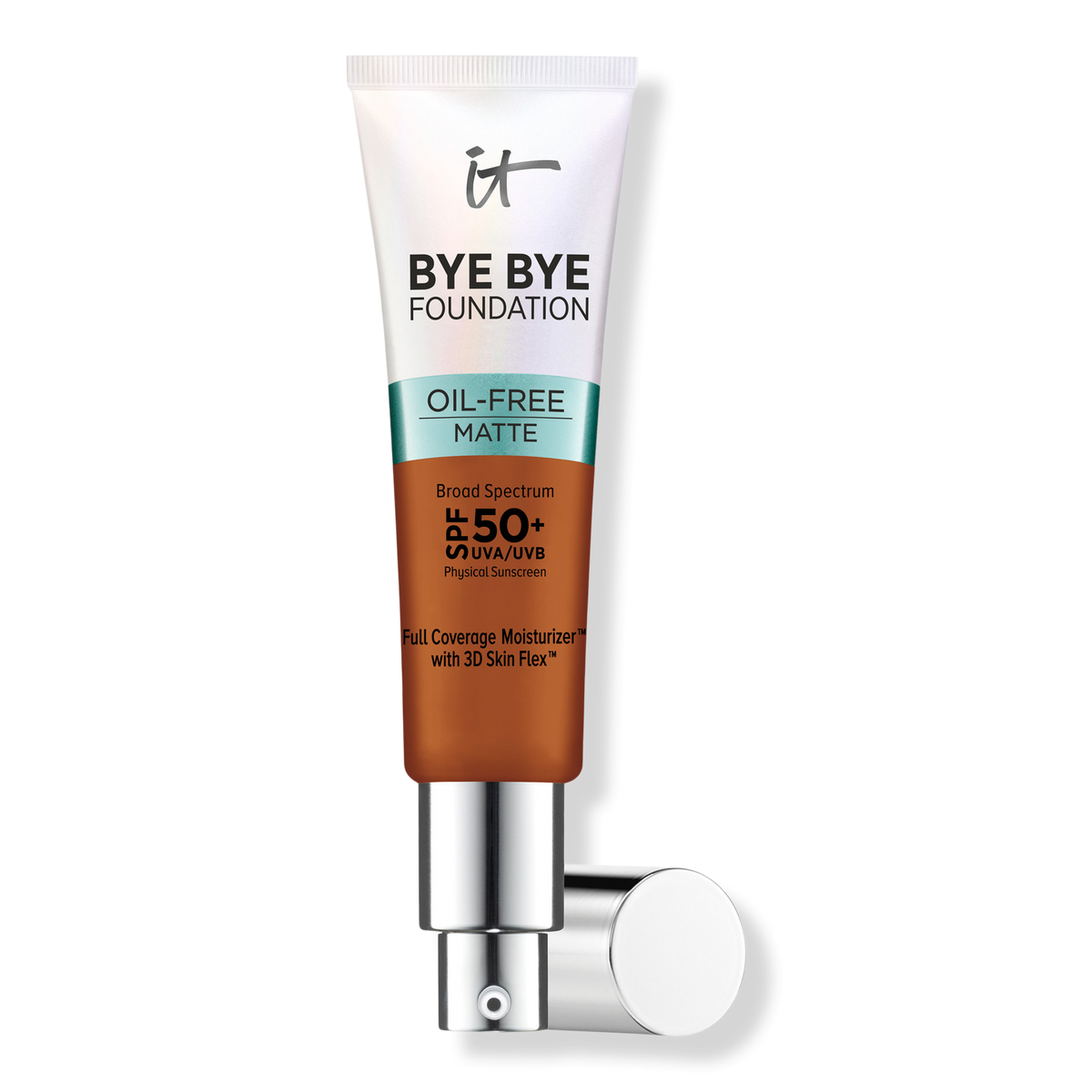IT Cosmetics Bye Bye Foundation Oil-Free Matte Gesichtscreme mit hoher Deckkraft, SPF 50+, Rich Honey, 1 oz