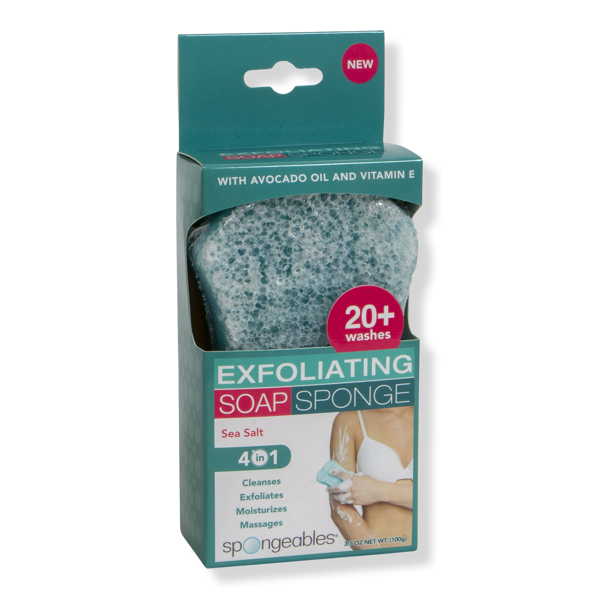 Spongeables Exfoliating Soap Sponge, Sea Salt