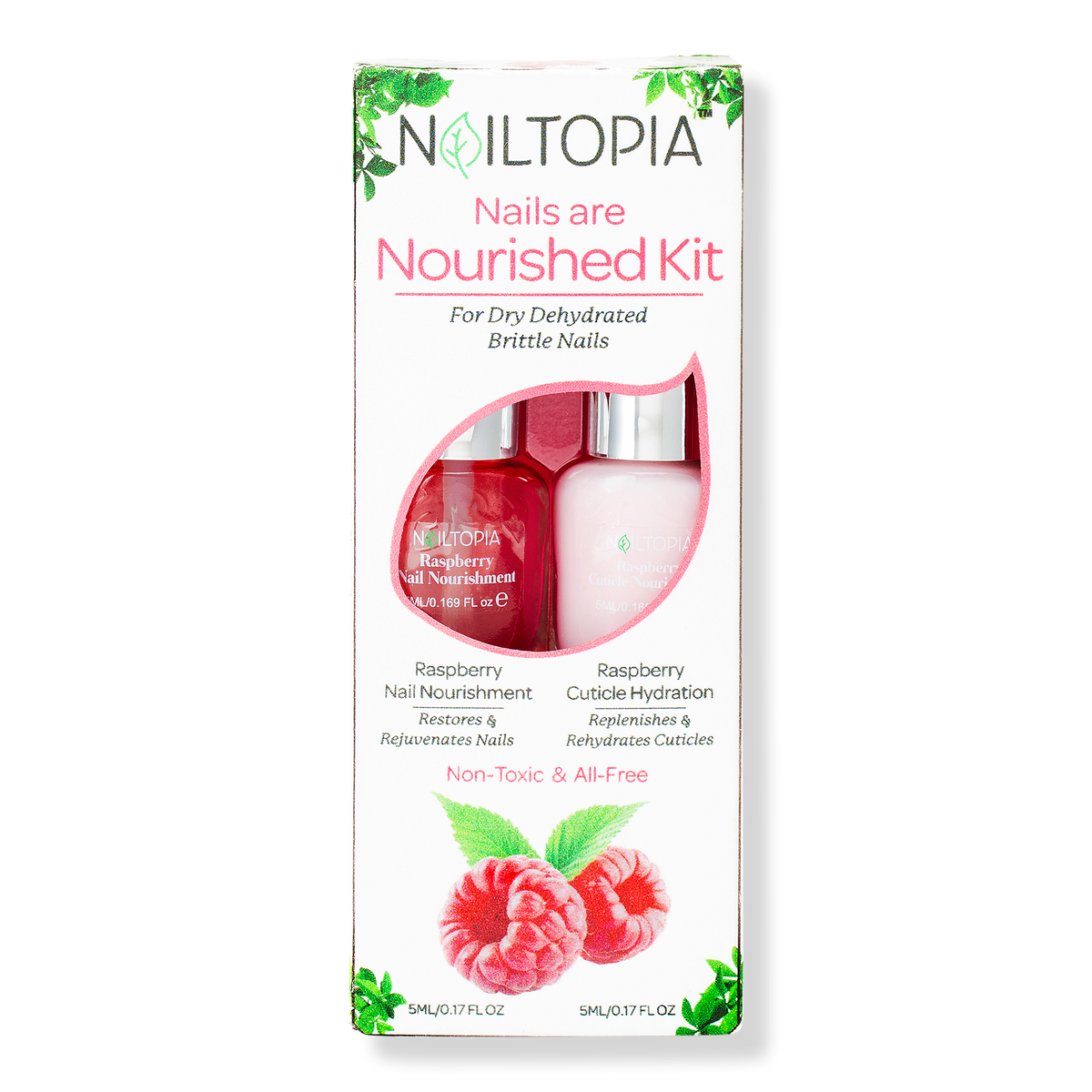 Nailtopia Nails are Nourished Raspberry Nail Nourishment and Cuticle Hydration Kit