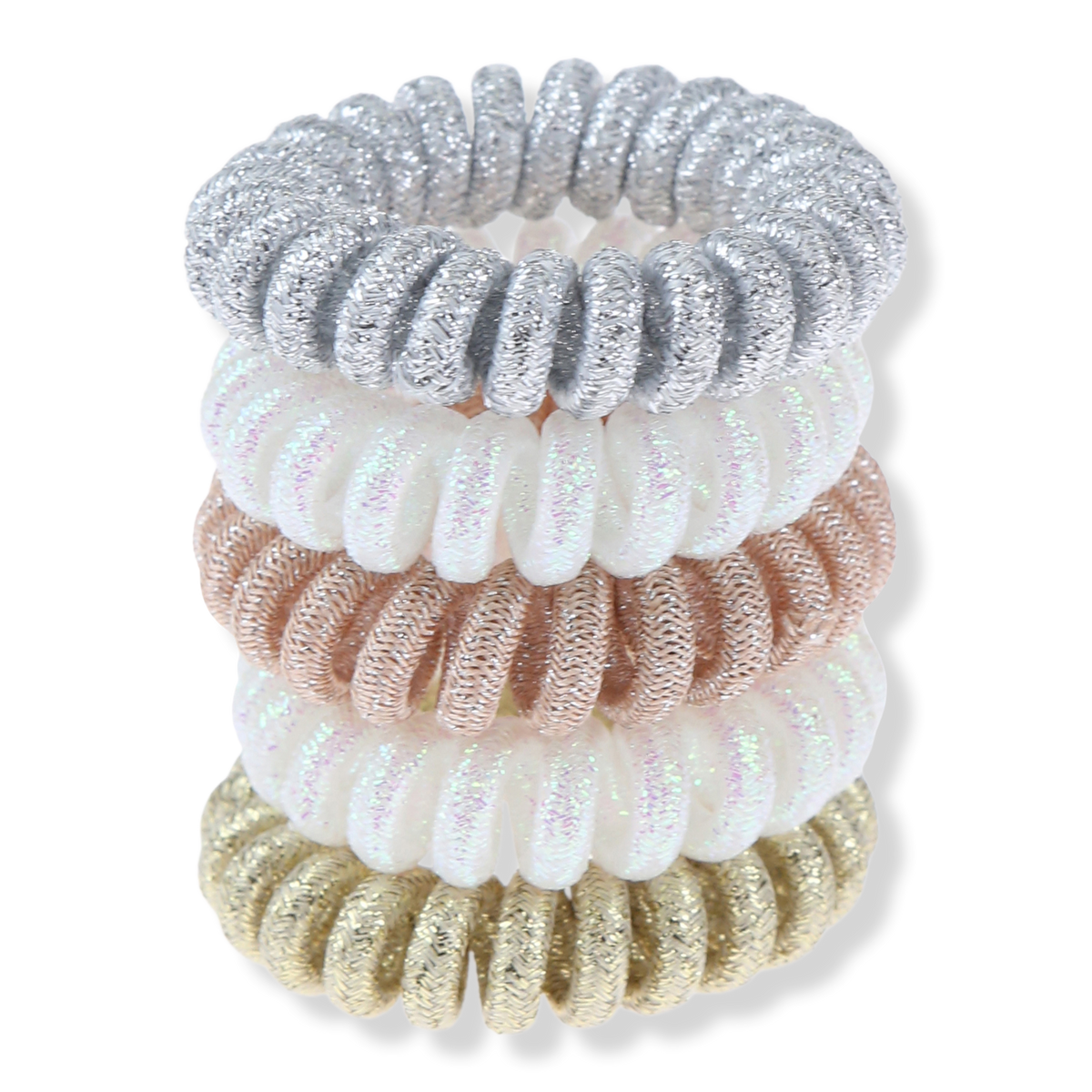 Capelli New York Metallic Covered Phone Cord Ponies, 5 ea