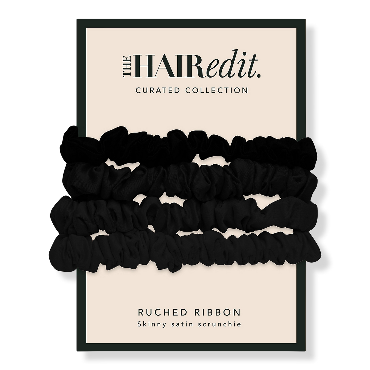 The Hair Edit Black Ruched Ribbon Scrunchies, 4 ea