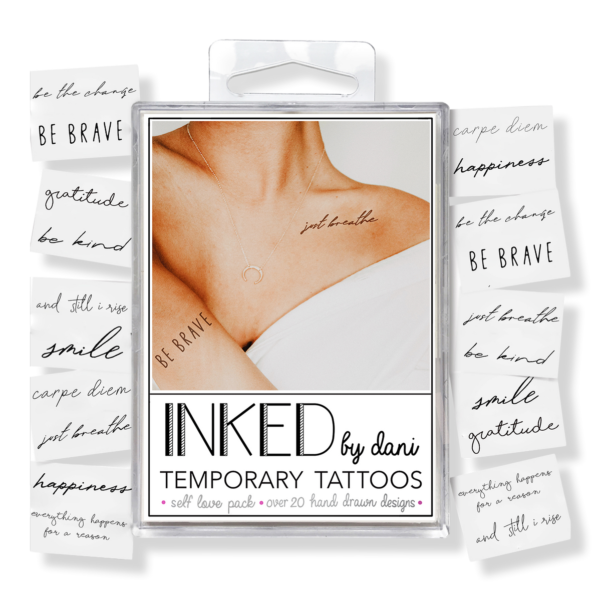 Inked by Dani Temporary Tattoos Self Love Pack