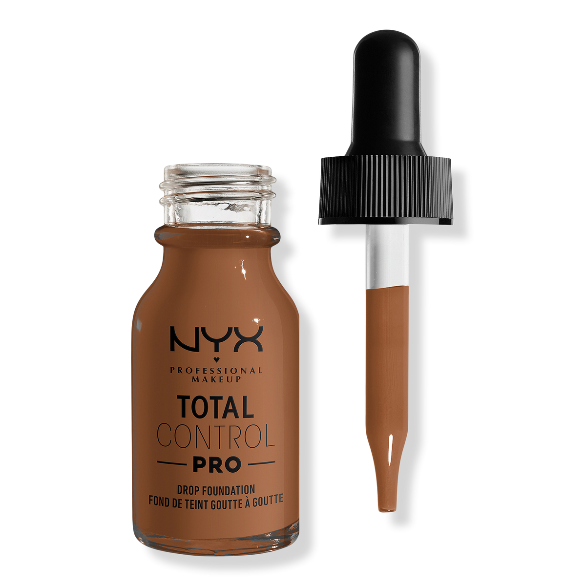 NYX Professional Makeup Total Control Pro Drop Skin-True Buildable Vegan Foundation, Cappuccino, 0.43 oz