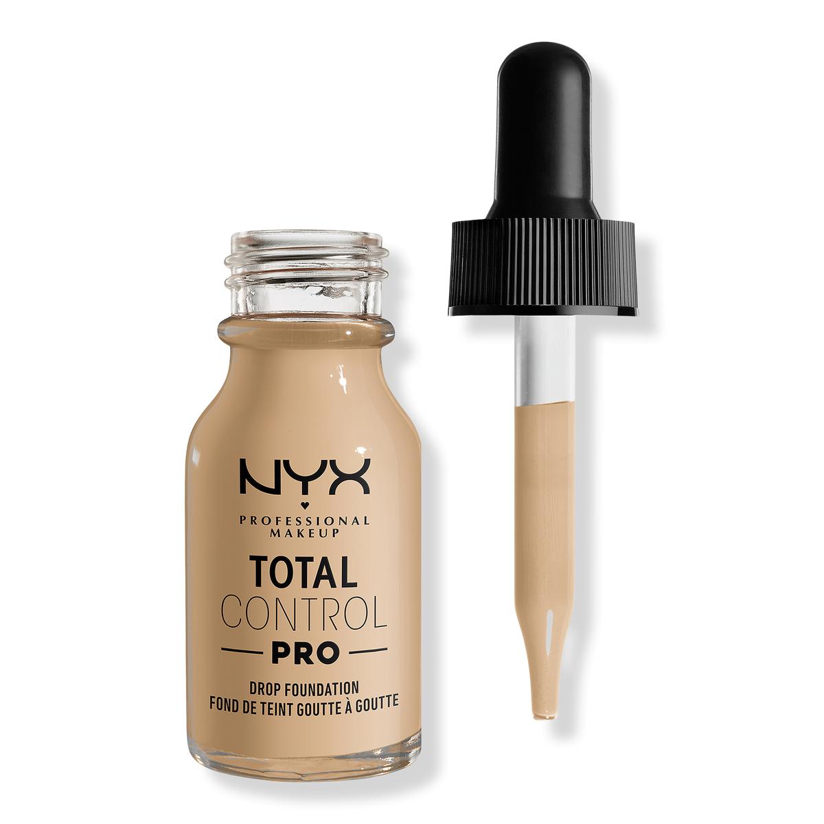 NYX Professional Makeup Total Control Pro Drop Skin-True Buildable Vegan Foundation, Nude, 0.43 oz