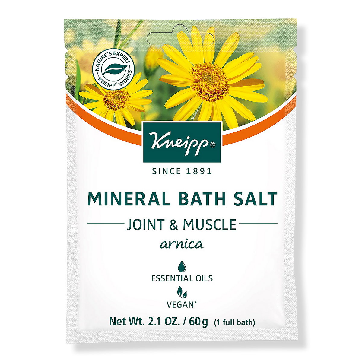 Kneipp Travel Size Joint & Muscle Arnica Mineral Bath Salt Soak, 2.1 oz