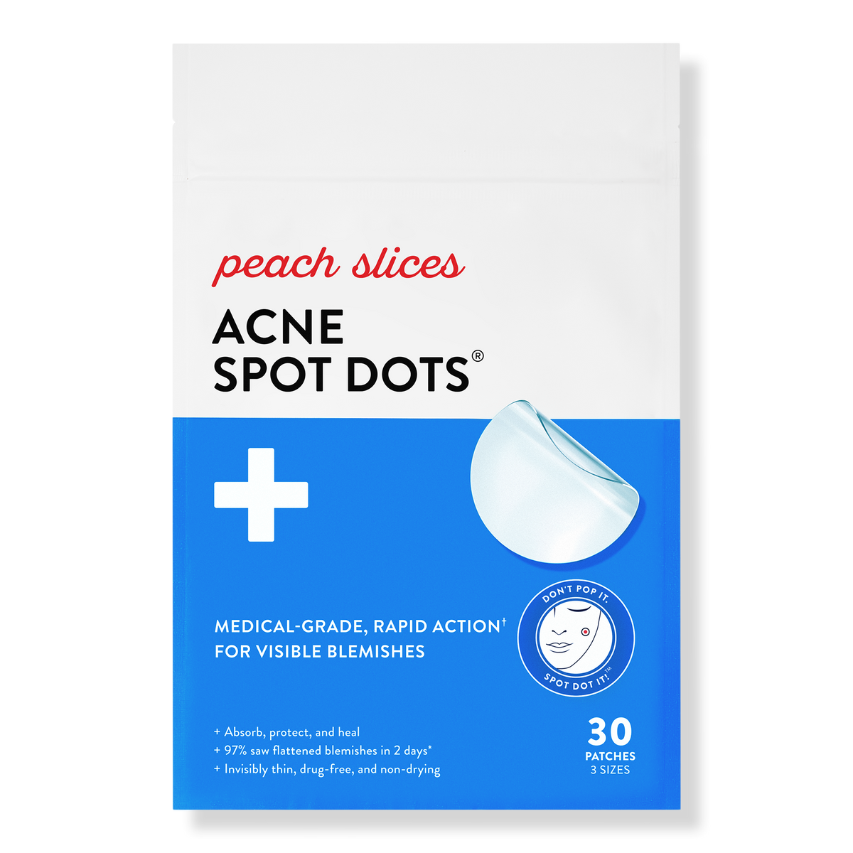 Peach Slices Acne Spot Dots, 30 ea