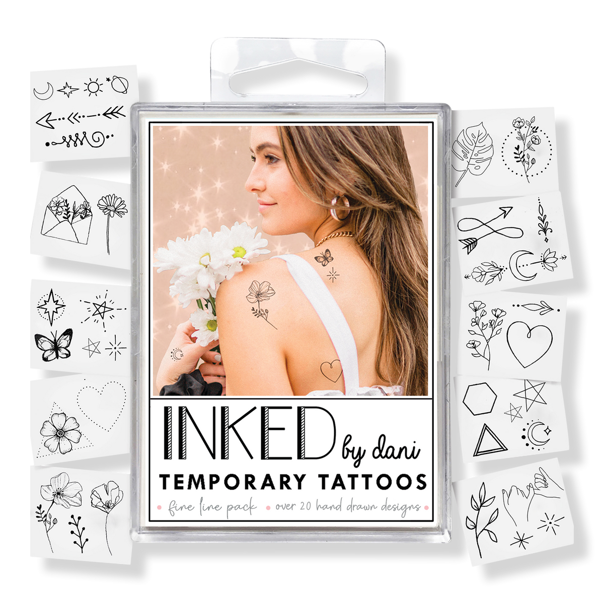 Inked by Dani Temporary Tattoos Fine Line Pack