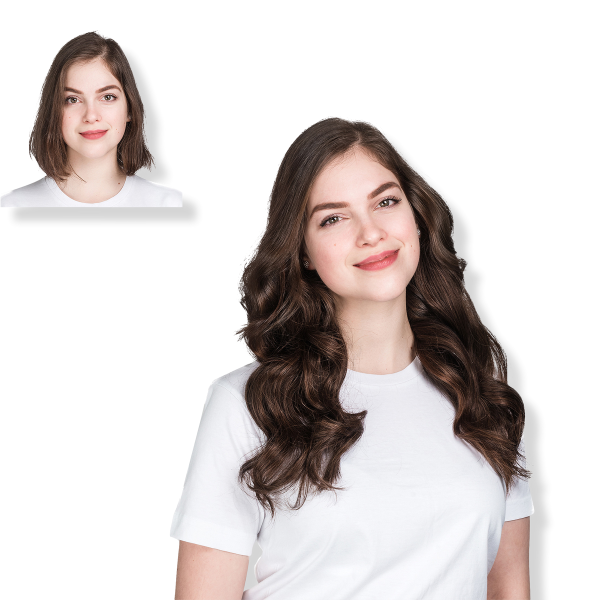 Locks & Mane 18-inch Clip-in Human Hair Extension, Milk Chocolate