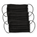 Kitsch Black 100% Cotton Face Mask Set, 3 ea
