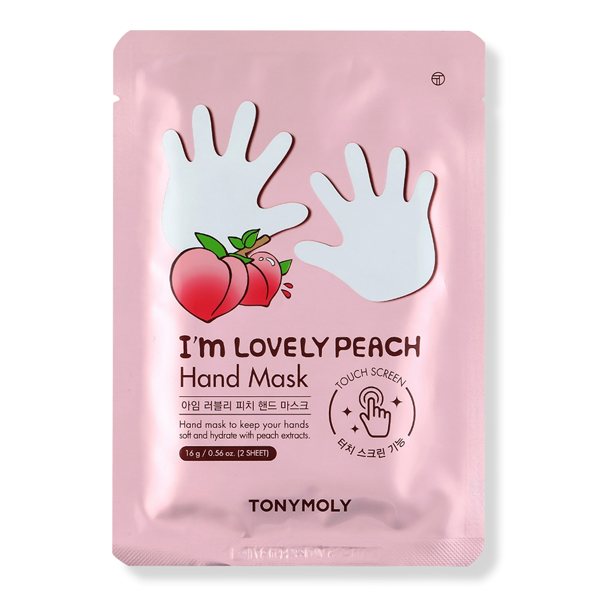 TONYMOLY I'm Lovely Peach Hand Mask, 0.56 oz