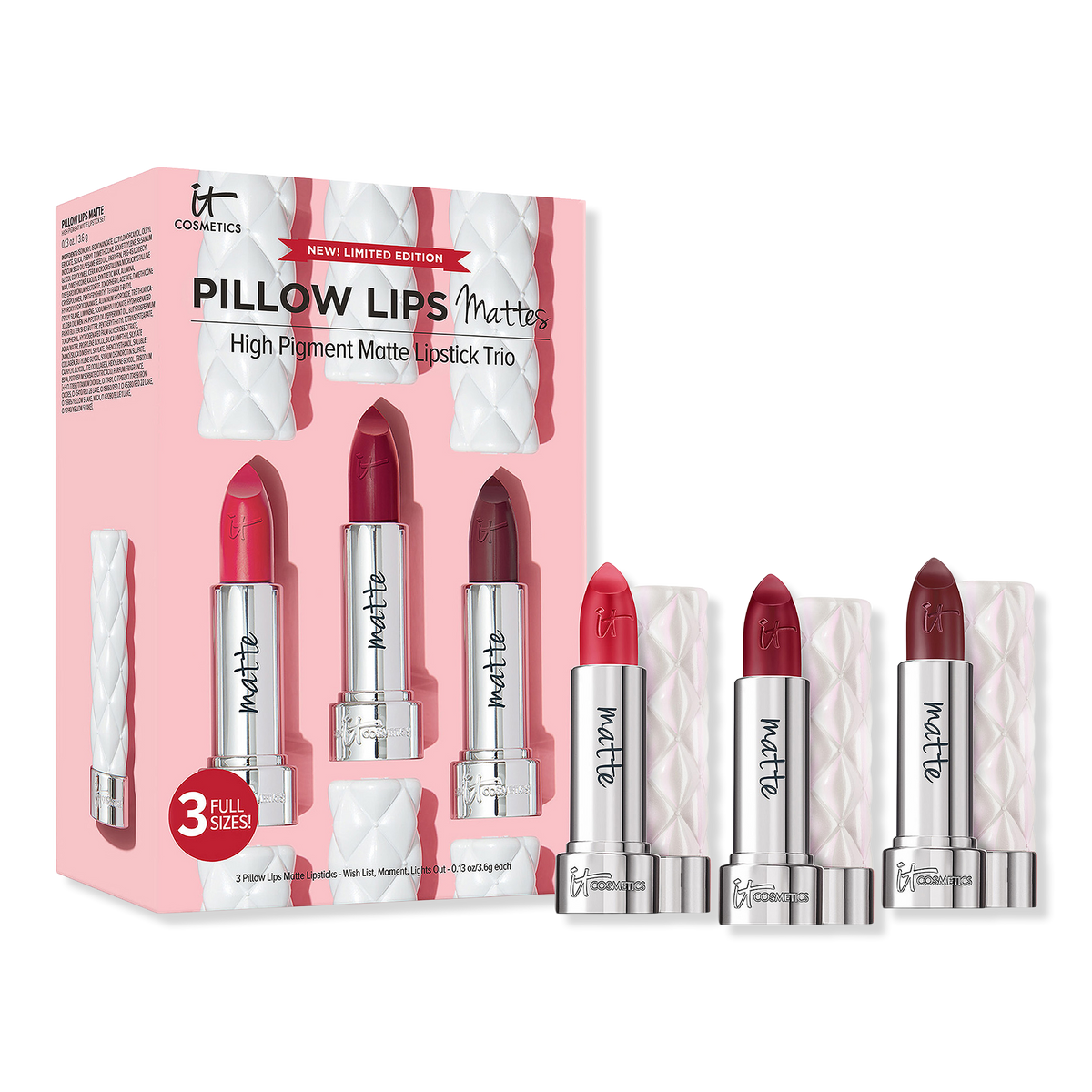 IT Cosmetics Pillow Lips Lipstick Mattes Trio