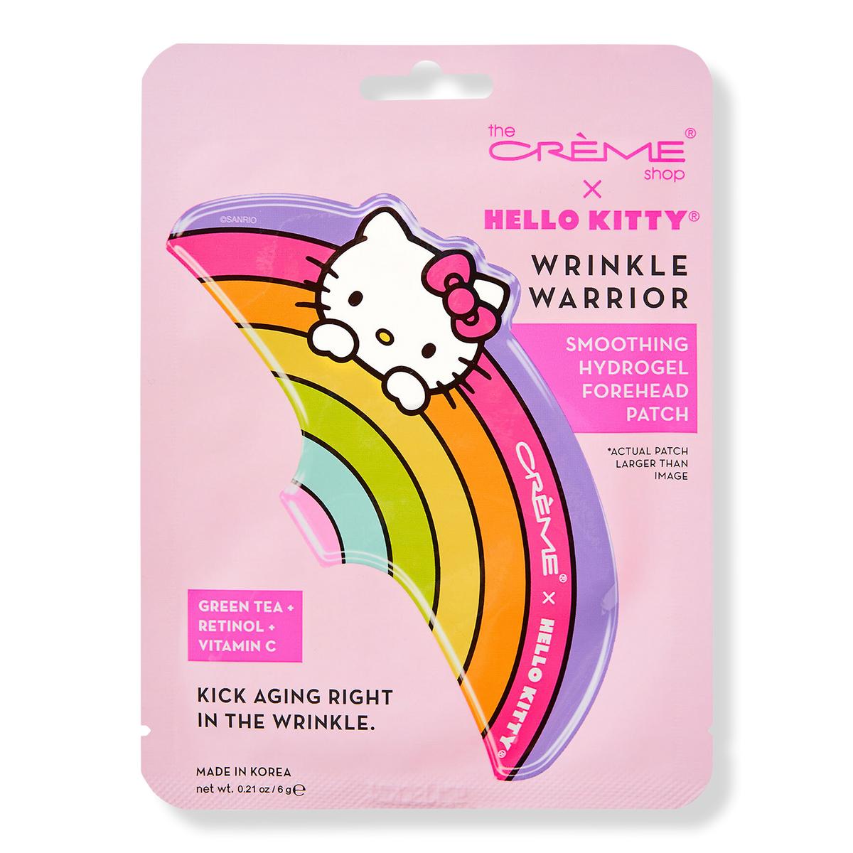 The Crème Shop Hello Kitty Wrinkle Warrior Smoothing Hydrogel Forehead Patch, 0.2 oz