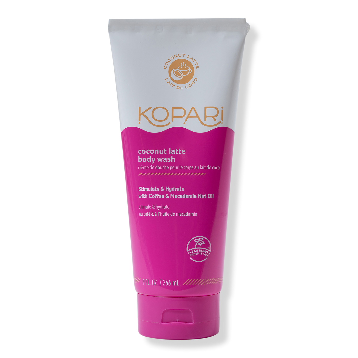 Kopari Beauty Hydrating Gel Body Wash with Caffeine and Macadamia Seed Oil, 9 oz