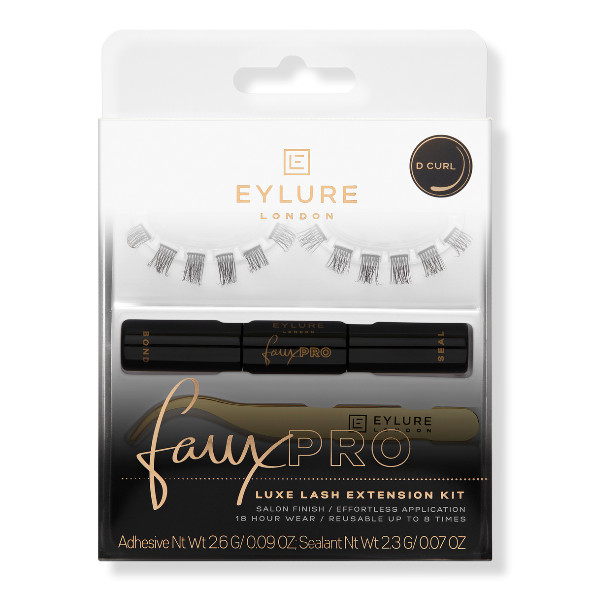 Eylure Faux Pro, D Curl Luxe Lash Extension Kit